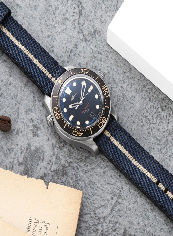 TACTICAL FROG 20mm 22mm Fast Release Nylon Watch band with Stainless Steel Buckle, Two-Piece Waterproof Nylon Watch Strap for Men & Women… (Bluekhaki, 20mm) - Image 4