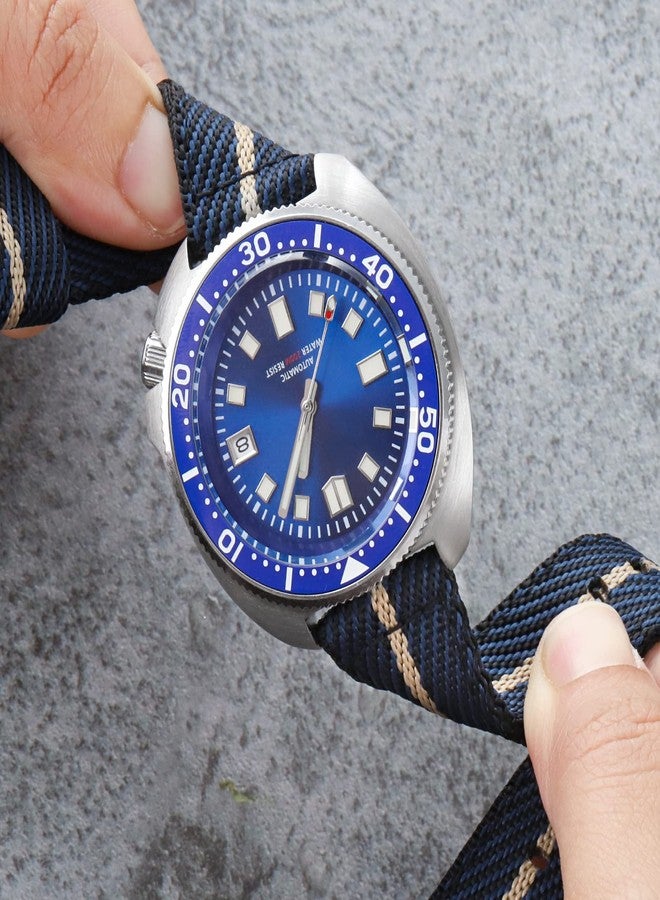 TACTICAL FROG 20mm 22mm Fast Release Nylon Watch band with Stainless Steel Buckle, Two-Piece Waterproof Nylon Watch Strap for Men & Women… (Bluekhaki, 20mm) - Image 3