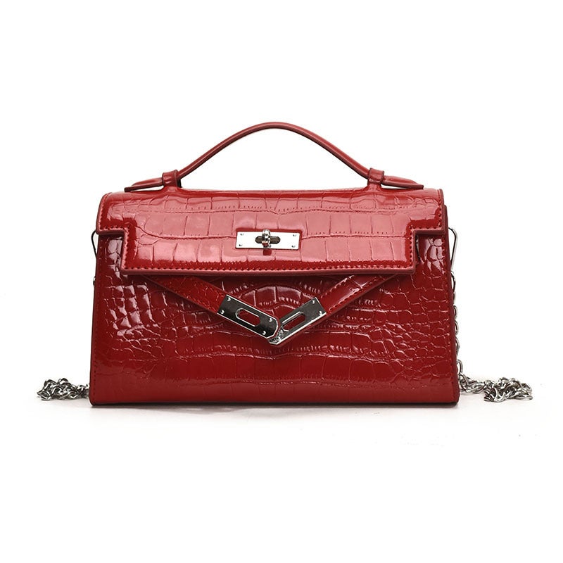 Bag Women'S Versatile Fashion Texture Slung Small Bag Crocodile Kelly Bag Shoulder Bag - Image 1