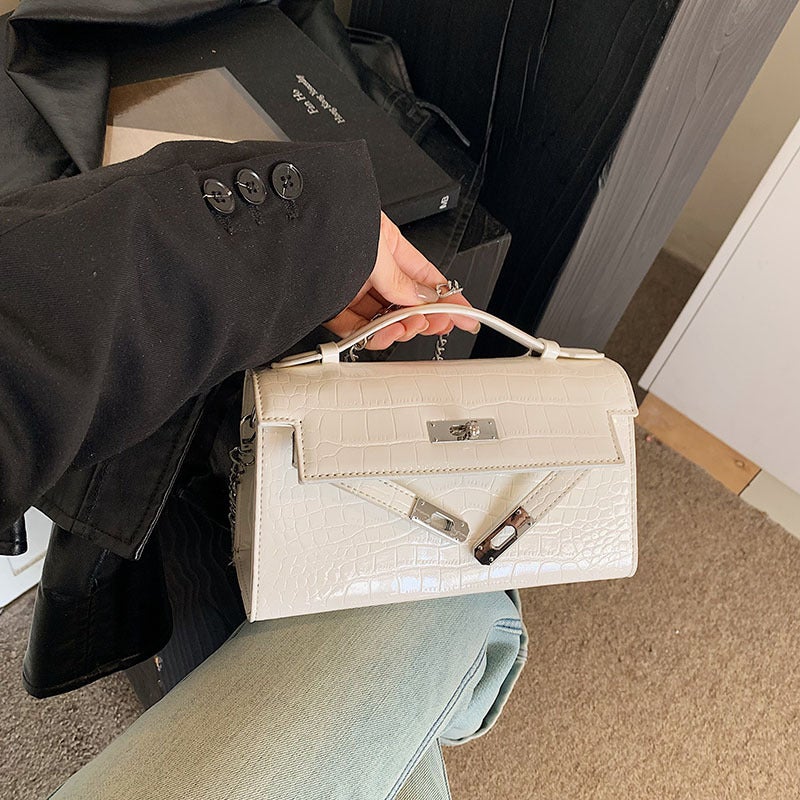 Bag Women'S Versatile Fashion Texture Slung Small Bag Crocodile Kelly Bag Shoulder Bag - Image 3