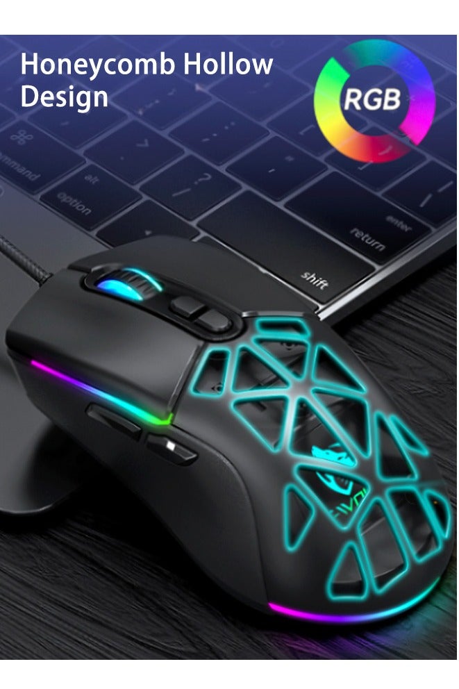 High Performance Wired Gaming Mouse, Sensor, 25,600 DPI, RGB, Adjustable Weights, Programmable Buttons, On-Board Memory, PC And Mac  - Image 1