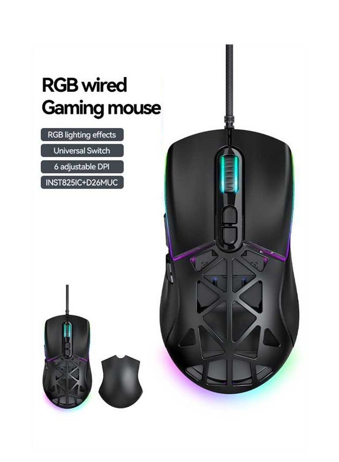 High Performance Wired Gaming Mouse, Sensor, 25,600 DPI, RGB, Adjustable Weights, Programmable Buttons, On-Board Memory, PC And Mac - Image 1