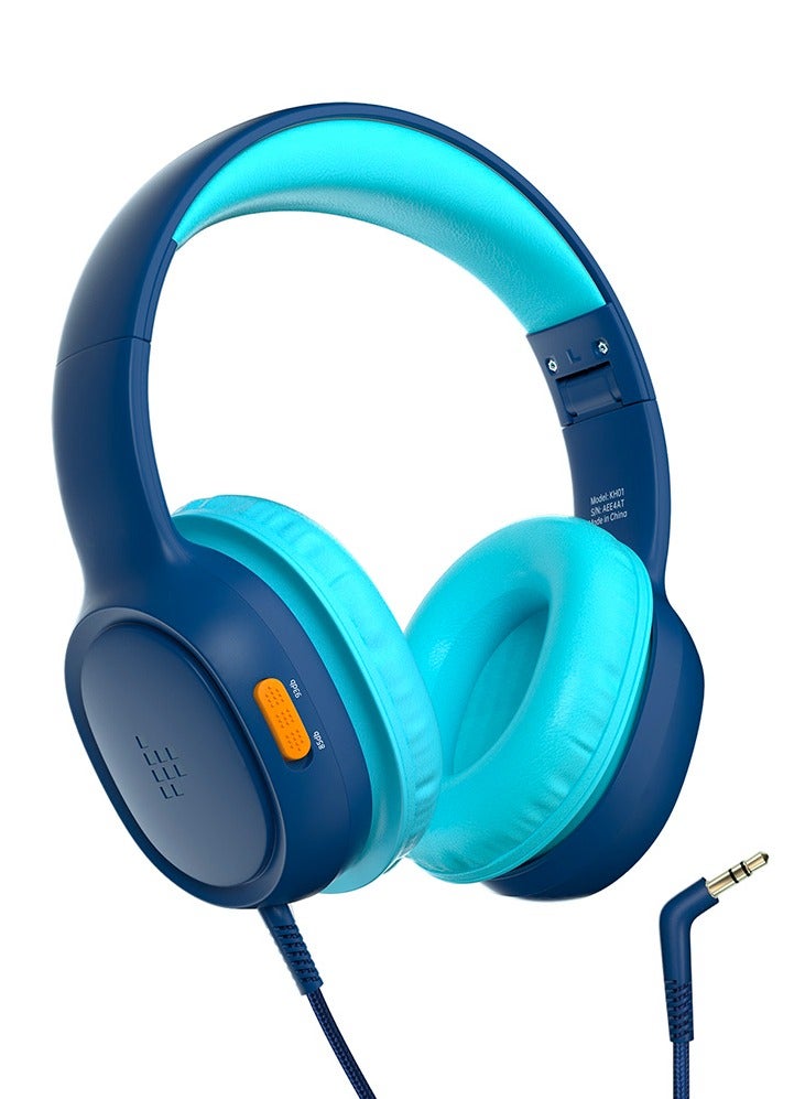 Tronsmart KH01 Kids Headphones for School Travel, Foldable Safe Volume 85/93dB, HD Stereo Sound Over-Ear Boys Girls Headphones for Kid, 3.5mm Kids Headphones with Cord for iPad,, Tablets,KH01(Blue) - Image 1