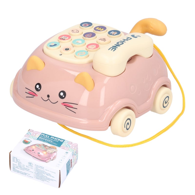 Multifunction Musical Telephone Toy Durable High-Quality Plastic Rounded Smooth Edges - Early Education Play Phone for Toddlers Developing Language Social Skills - Image 1