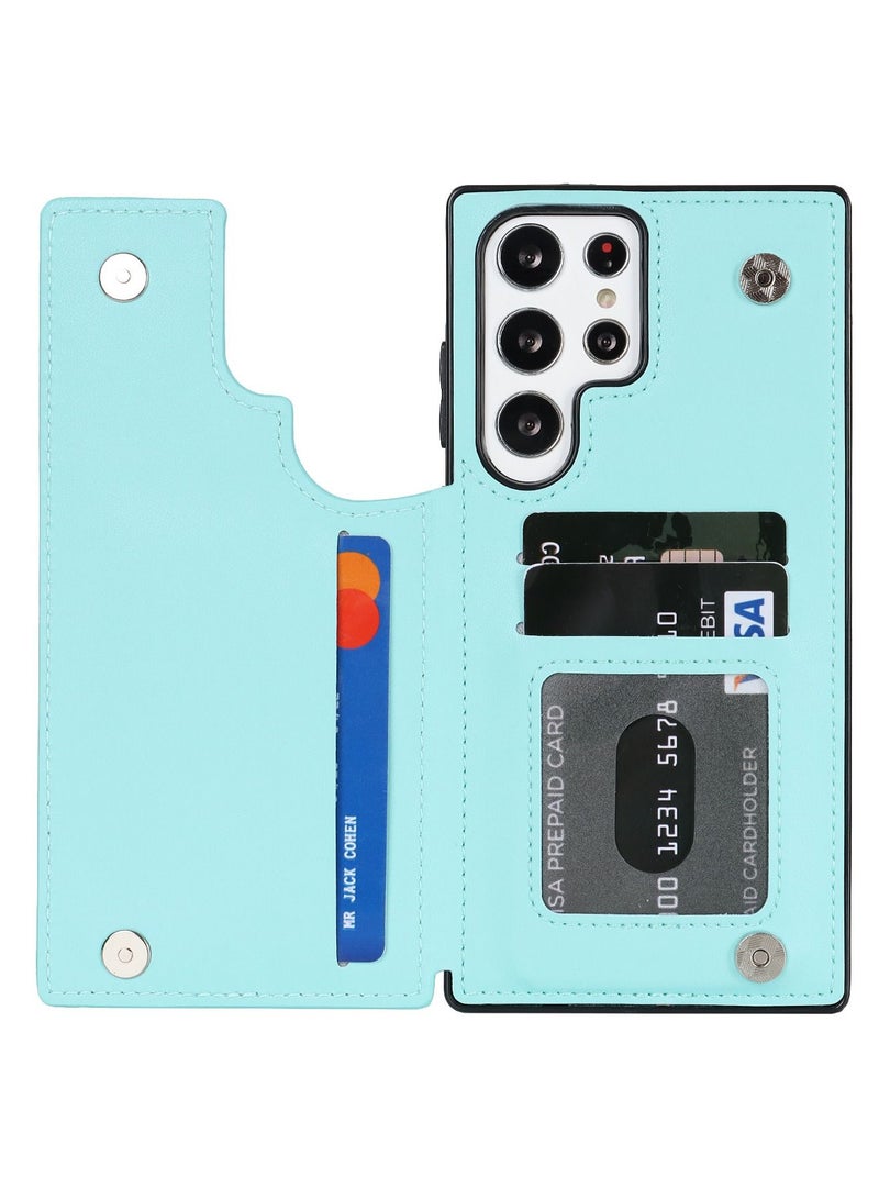 Suteni Magnetic Back Cover Card Slots Leather Phone Case for Samsung - Image 3