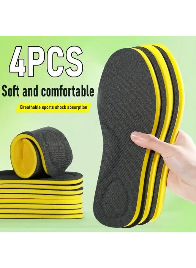 4Pcs 2Pairs Shock Absorbing Insoles EU37 38 Soft Lightweight Comfortable All Day Wear - Image 1