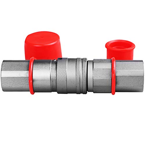 Zinger 3/4" SAE Skid Steer Bobcat Flat Face Hydraulic Quick Connect Couplers with Dust Caps,The Universal Quick Disconnect Coupler Bobcat Case/New Holland, Kubota - Image 3