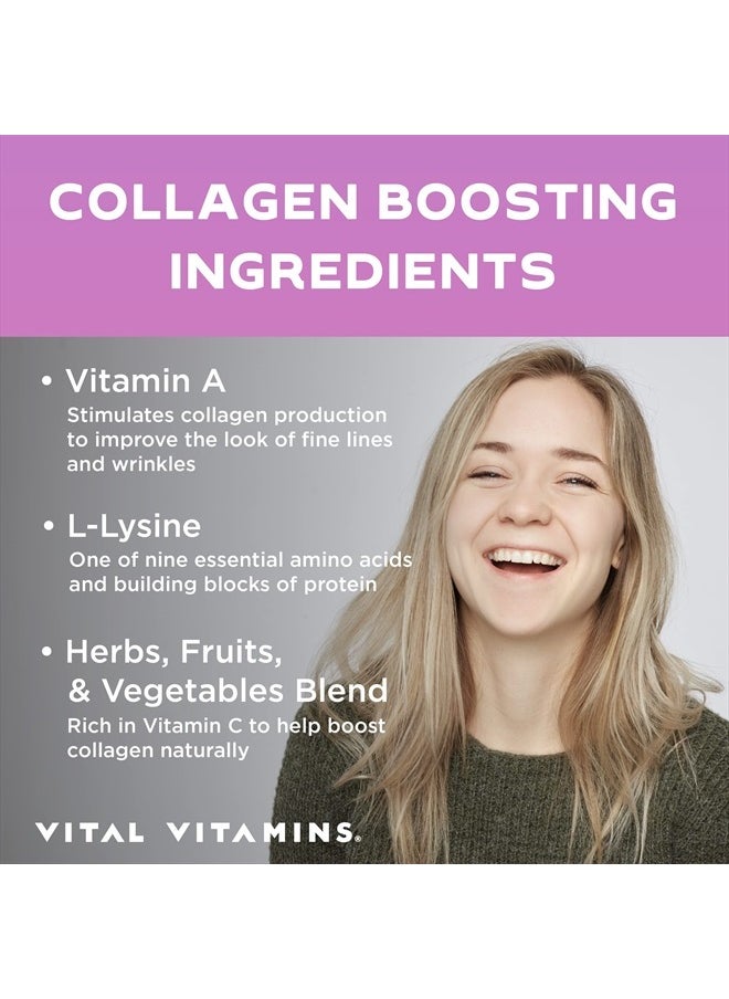 VITAL Vegan Collagen Booster - Plant Supplements - Supports Hair, Skin, Nails And Joints with Hyaluronic Acid - 60 Capsules  - Image 3