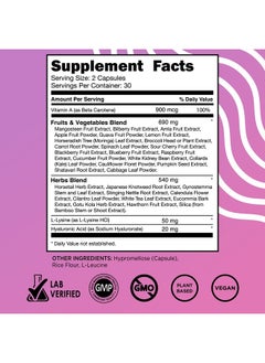 VITAL Vegan Collagen Booster - Plant Supplements - Supports Hair, Skin, Nails And Joints with Hyaluronic Acid - 60 Capsules  - Image 5