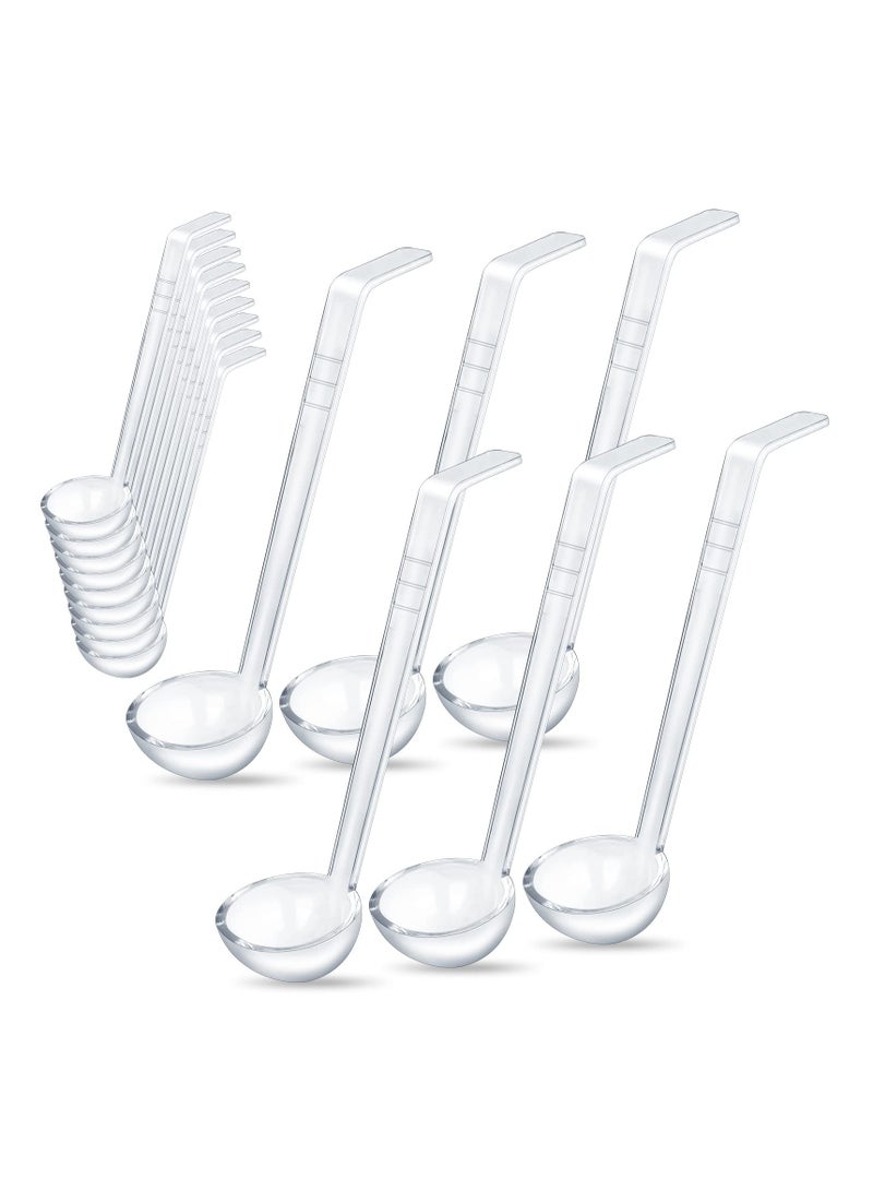 KASTWAVE Clear Small Ladles, Mini Ladle for Sauce, Long Handle Punch Acrylic Ladles, Plastic Dressing and Sauces Ladles for Serving Soup Punch Bowl Cocktail Juices Fruit Parties(10PCS, 21CM) - Image 1