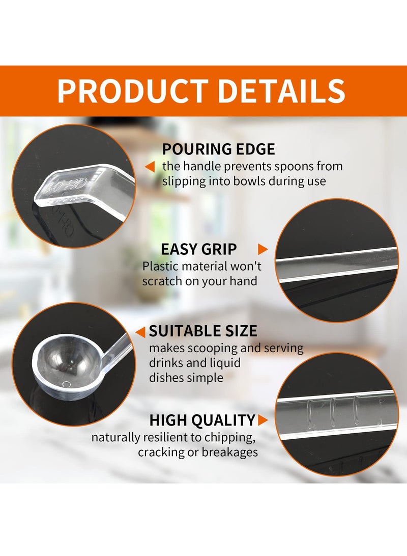 KASTWAVE Clear Small Ladles, Mini Ladle for Sauce, Long Handle Punch Acrylic Ladles, Plastic Dressing and Sauces Ladles for Serving Soup Punch Bowl Cocktail Juices Fruit Parties(10PCS, 21CM) - Image 4