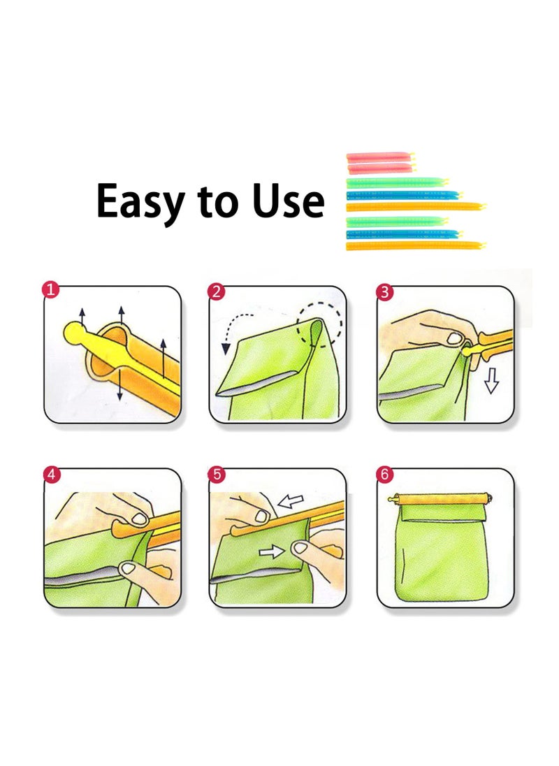 SYOSI - Chip Clips Plastic Bag Sealer Sticks, Colorful Food Sealing Clips Fresh-Keeping Sealing Rod for Snack Food Storage, for Freezer Opened Snacks Bag Bread Bag (24 Pcs )(4 Sizes × 6 Pcs) - Image 1