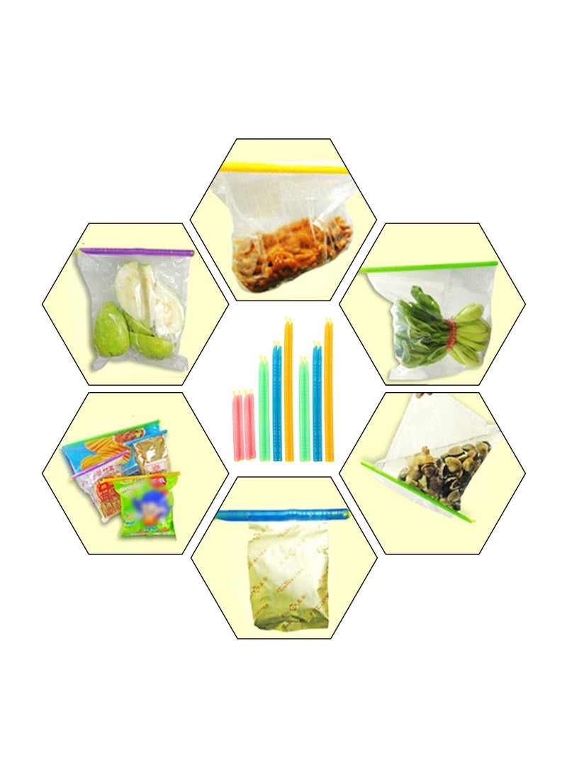 SYOSI - Chip Clips Plastic Bag Sealer Sticks, Colorful Food Sealing Clips Fresh-Keeping Sealing Rod for Snack Food Storage, for Freezer Opened Snacks Bag Bread Bag (24 Pcs )(4 Sizes × 6 Pcs) - Image 1