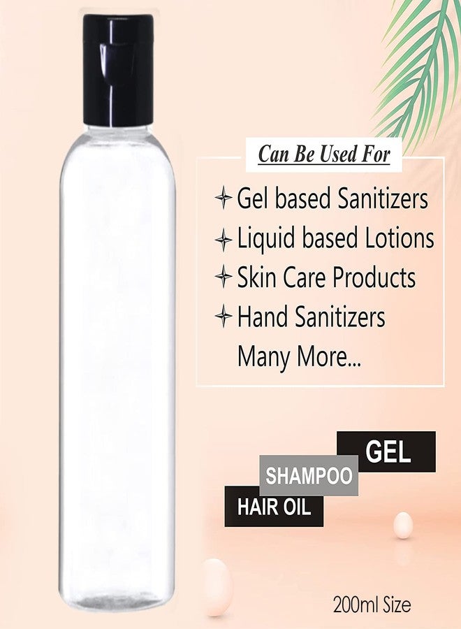 Thinqkart Select 200ml Empty Clear Round Bottle with Black Flip Top Cap,Multipurpose Reusable Container for Hair Oils, Shampoo, Conditioner, Lotion, Medicated Oil and Sanitizer (PACK OF 5) - Image 4