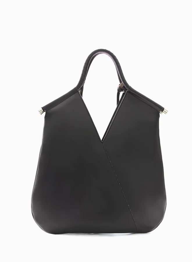 Wecre8 Black V-Cut Tote Bag