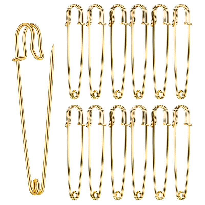Urmspst Large Safety Pins Pack of 30 for Clothes Leather Canvas Blankets Crafts Skirts Kilts  Extra Large Heavy Duty Gold