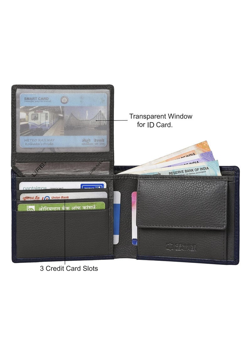 URBAN FOREST Kyle Blue/Grey Leather Wallet for Men - Image 4