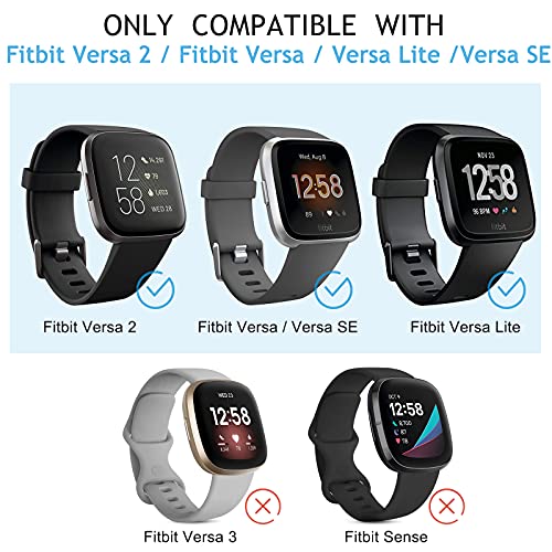 Mugust 8 Pack Sport Bands Compatible with Fitbit Versa 2 / Fitbit Versa/Versa Lite/Versa SE, Classic Soft Silicone Replacement Wristbands Straps for Fitbit Versa 2 Smart Watch Women Men (8 Pack B, Large) - Image 3