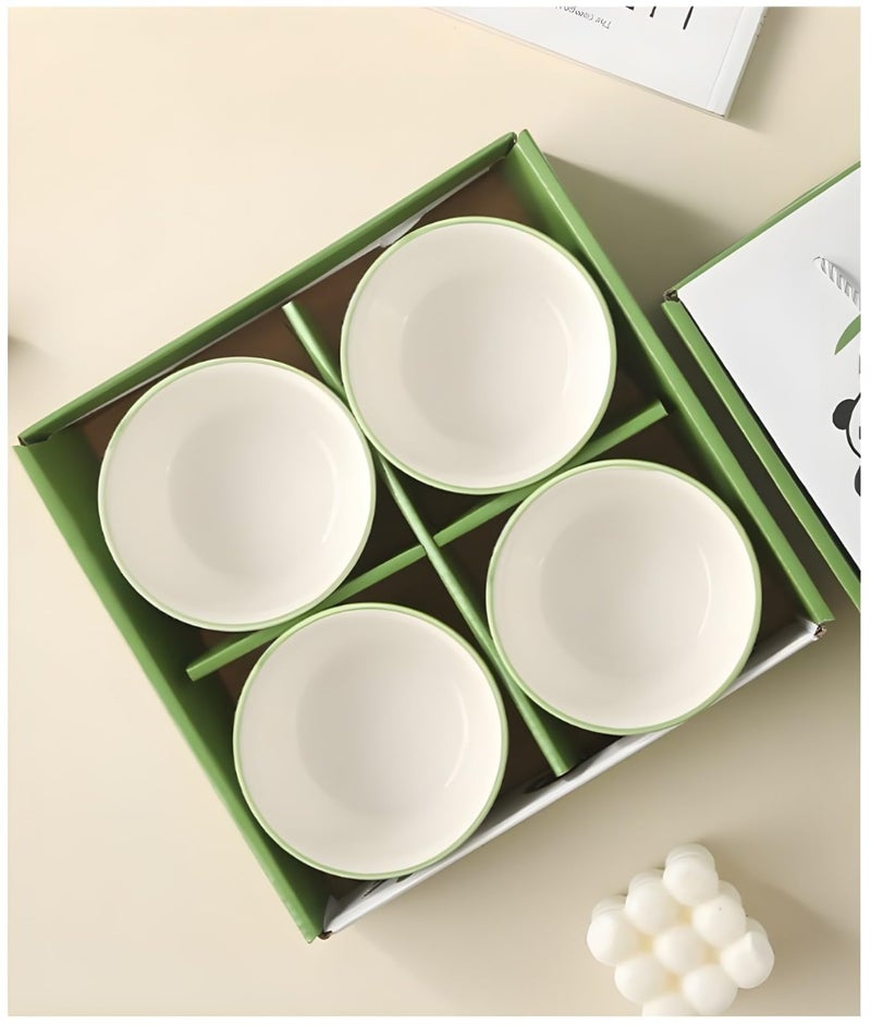 VELINEX Printed Panda Ceramic Porcelain Bowl Set for Oatmeal, Salad, Dessert, Fruit, Rice, Snack, Panda Theme Bowlset, Dishwasher & Microwave Safe (Set of 4 Pcs.) - Image 3