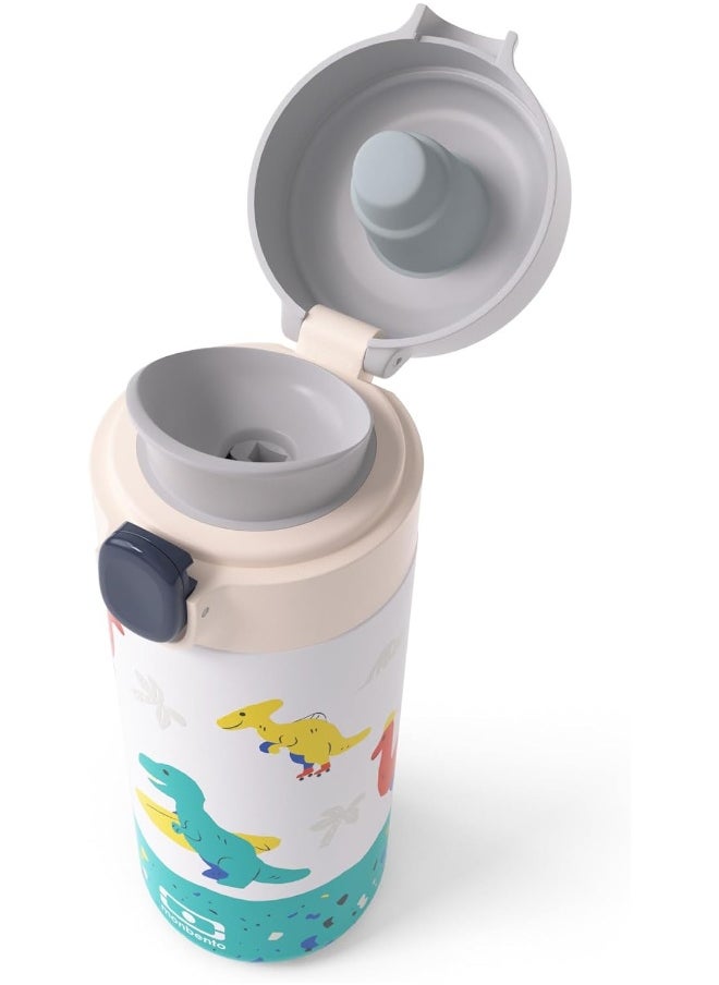monbento - monbento - Dino Blue Pop Kids Insulated Water Bottle - Insulated Bottle for Children 360ml - Insulated up to 12h Hot/Cold Drinks - Ideal for School/Hiking - BPA Free - Dinosaurs - Image 1