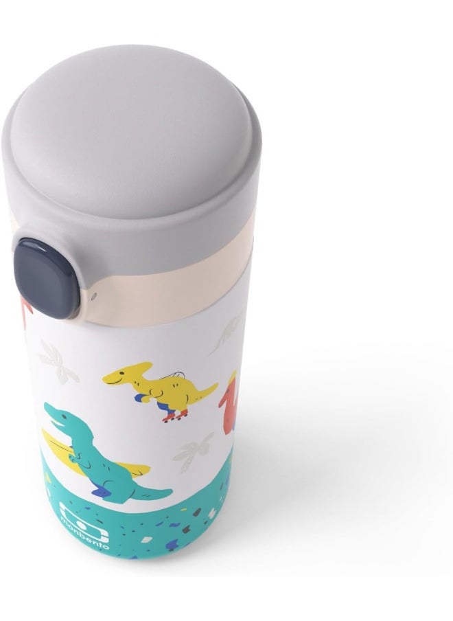 monbento - monbento - Dino Blue Pop Kids Insulated Water Bottle - Insulated Bottle for Children 360ml - Insulated up to 12h Hot/Cold Drinks - Ideal for School/Hiking - BPA Free - Dinosaurs - Image 1