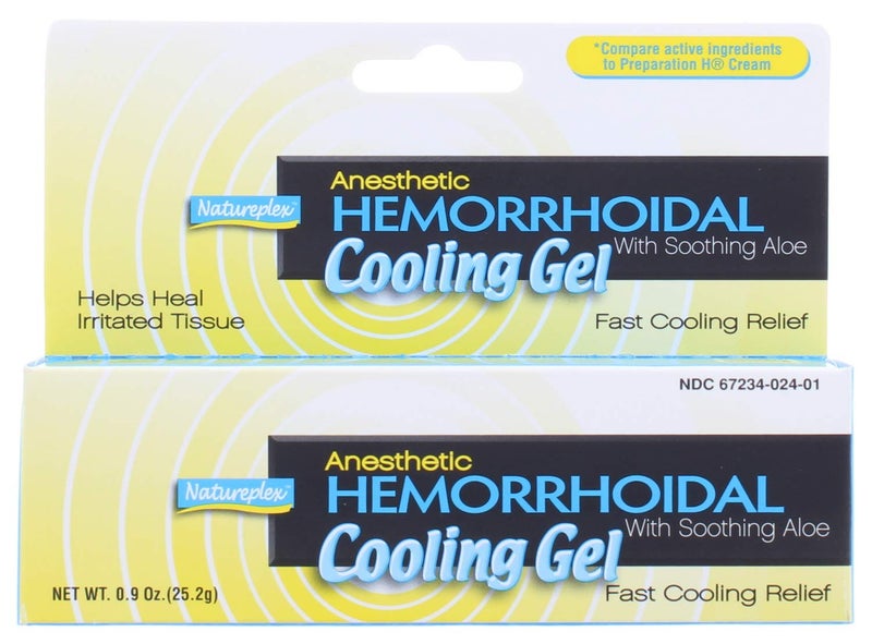 Natureplex Anesthetic Hemorrhoidal Cooling Gel 0.9â€¯oz (2 Pack) â€“ Witch Hazel & Phenylephrine, Soothing Aloe Formula for Temporary Itching, Burning & Swelling Relief - Made in USA - Image 1