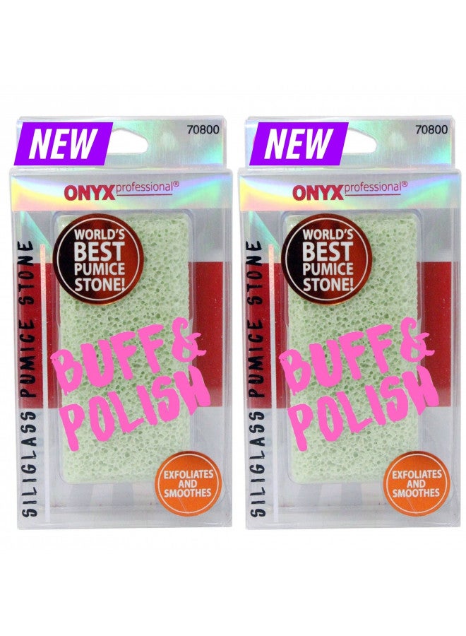Onyx Professional Onyx Professional 2 in 1 Pumice Stone, 100% Siliglass Callus Remover for Feet, Elbows, Knees, Dead Skin, Heels, Hands, Foot File Scrubber Exfoliator Removes Hard, Rough, Dry Skin (2 Pack)  - Image 1