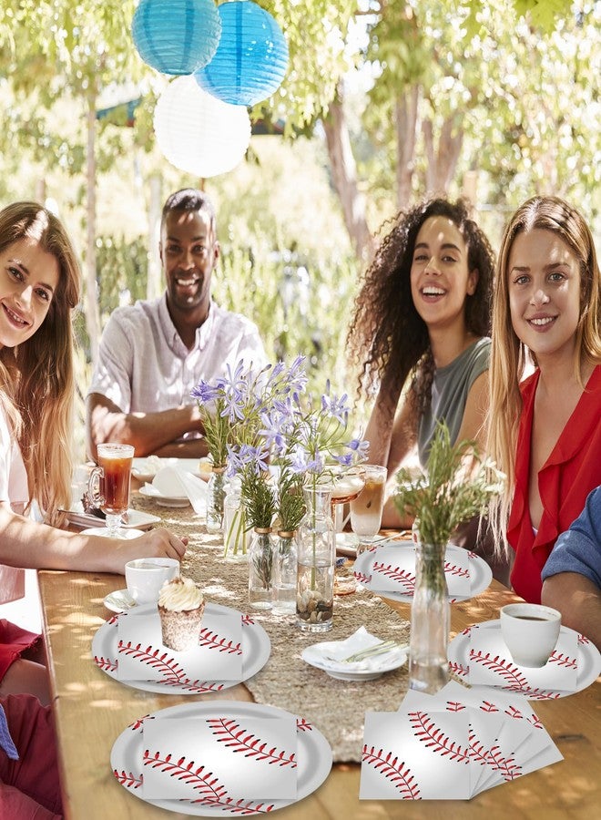 LDFDRT 40 Pcs Baseball Party Dessert Plates and Napkins Sets 9" Paper Plates and 6.5" Napkins Party Supplies Tableware Decoration For Birthday Picnic - Image 5