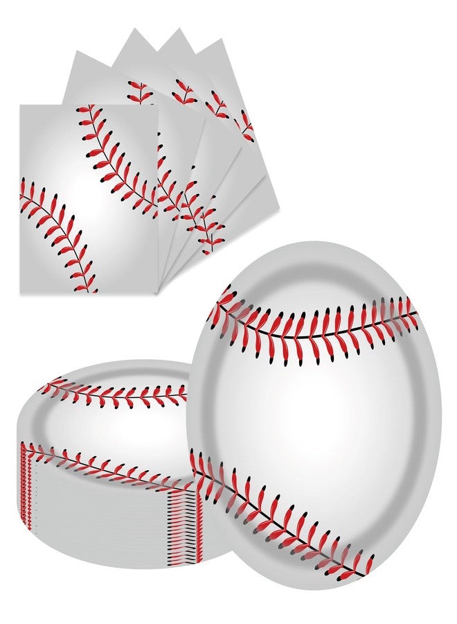 LDFDRT 40 Pcs Baseball Party Dessert Plates and Napkins Sets 9" Paper Plates and 6.5" Napkins Party Supplies Tableware Decoration For Birthday Picnic - Image 1
