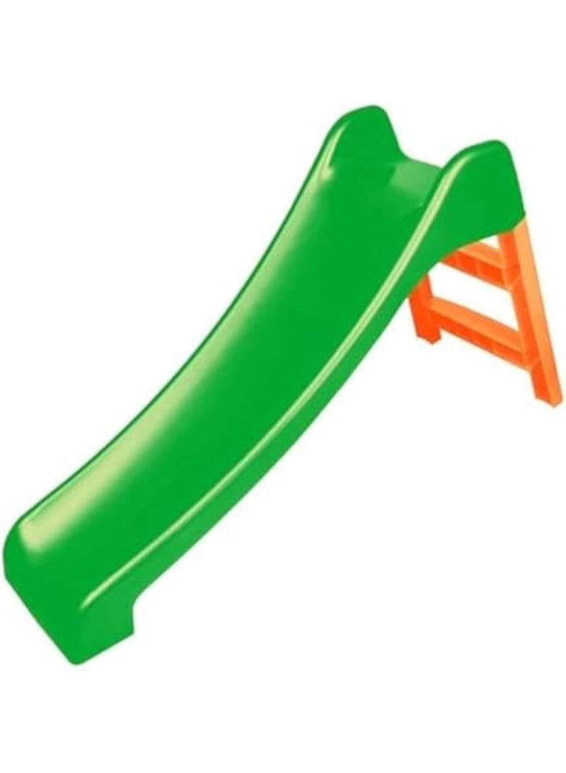 زحليقة كبيرة للأطفال باللون الأخضر والبرتقالي – زحليقة متينة وآمنة للعب في الحديقة والفناء