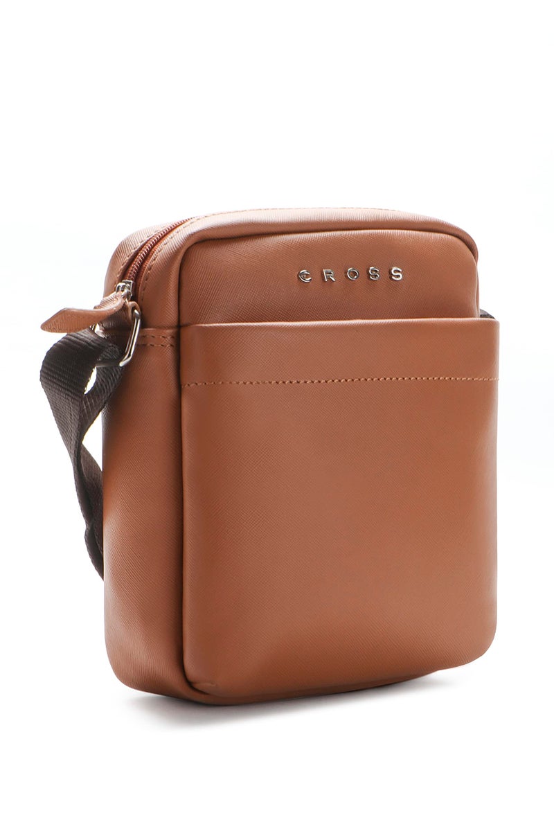 Cross Unisex Sling Bag | Slim Cross Body Multipurpose Hand Bag | Sling Bag For Both Men & Women | Best for Office, Cash, Business Collection, Travelling - Tan - Image 4