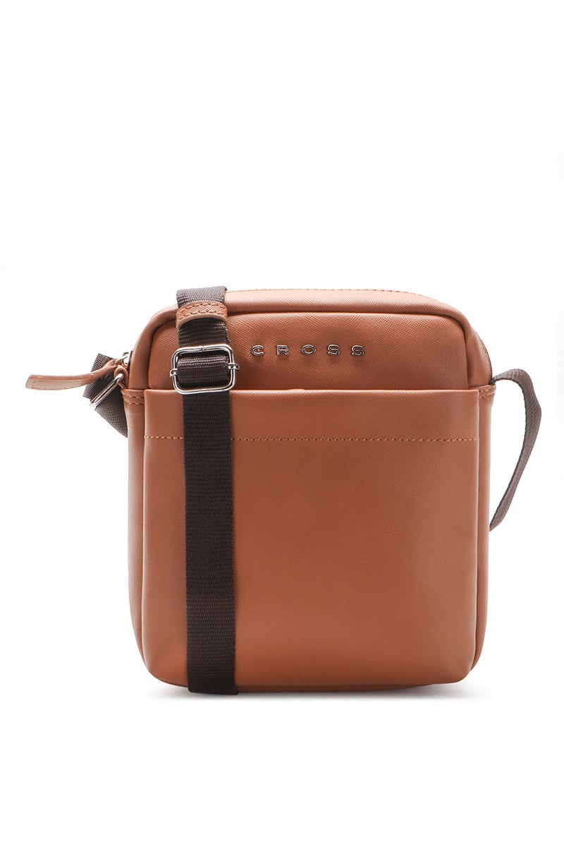 Cross Unisex Sling Bag | Slim Cross Body Multipurpose Hand Bag | Sling Bag For Both Men & Women | Best for Office, Cash, Business Collection, Travelling - Tan - Image 1