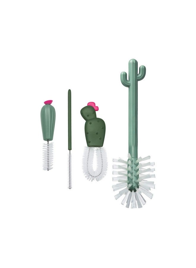 بون مجموعة بون كاكتي البديلة - زجاجة، فرشاة قشة، حلمة، تفاصيل - غير سامة، نايلون متين، متعدد الألوان، 4 قطع - Image 1