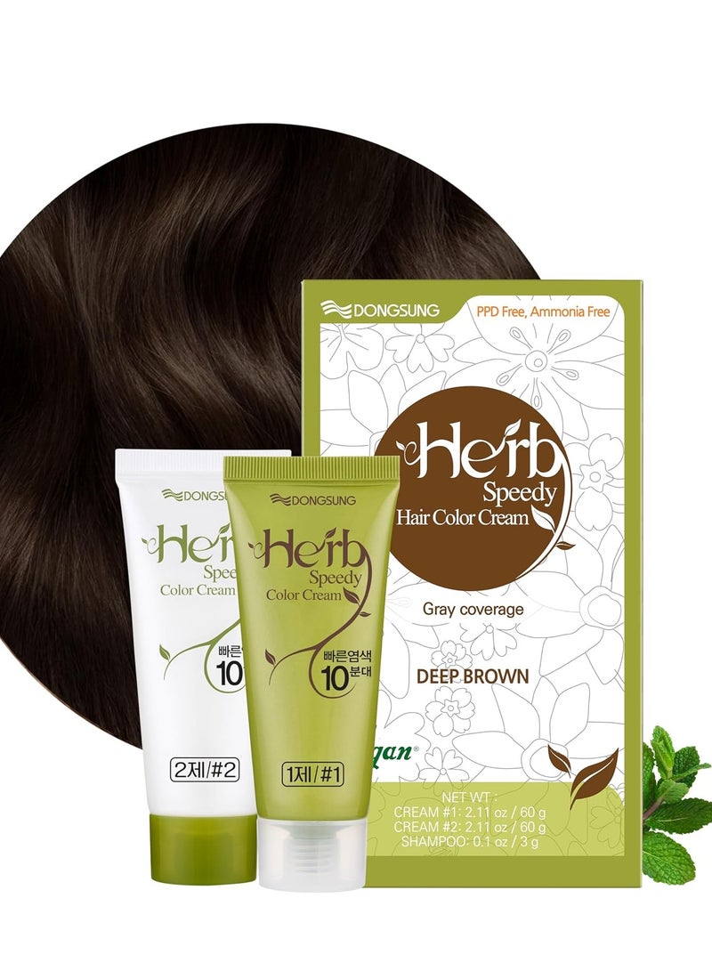 Herb Speedy Color Cream Hair Dye with Sun Protection Deep Brown 4.22 Ounce - Image 1