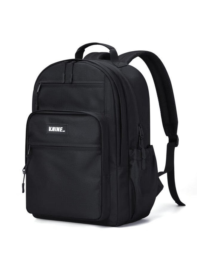 V.nine Men's Large Capacity Backpack 14/15.6 Inch Laptop Bag Travel Casual Student School Bag - Image 2