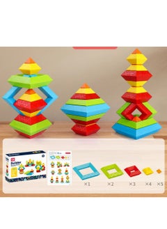 Generic 15-PCS Ever-Changing Building Block Tower Building Block Assembly Toy Building Block Pyramid  - Image 2