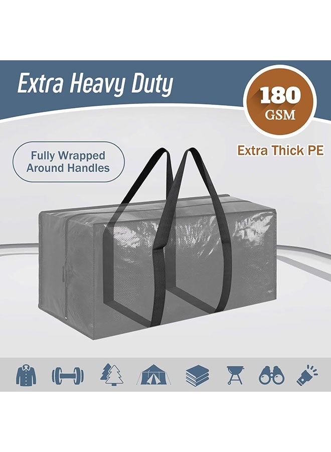 Arabest Extra Heavy Duty Large Moving Bags with Strong Zipper & Comfortable Handles, Sturdy & Durable Clothes Storage Bags Totes Bins, Packing Moving Boxes for College Supplies, Black(6 Pack)  - Image 2