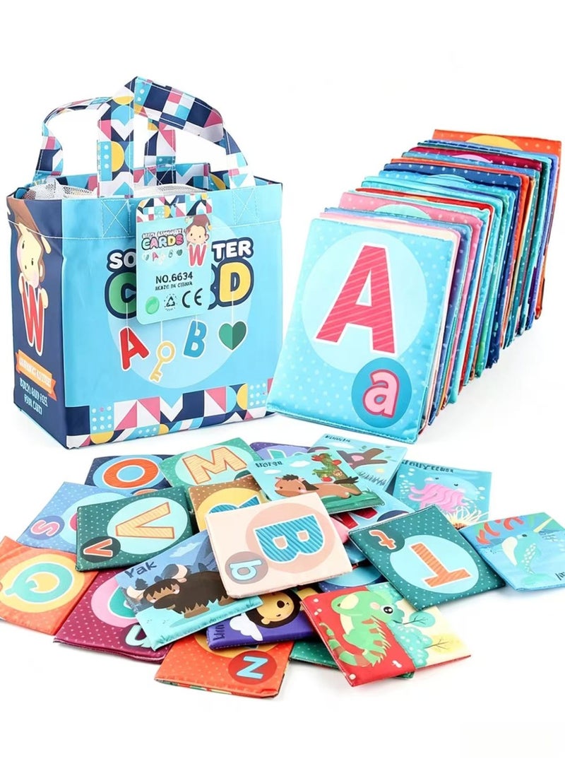 Prime Choice Early Childhood Enlightenment Book, Soft Alphabet Cards for Toddlers, Educational Learning Tool for Babies, Letters, Numbers & Animals, Interactive Cloth Alphabet Tiles - Image 1