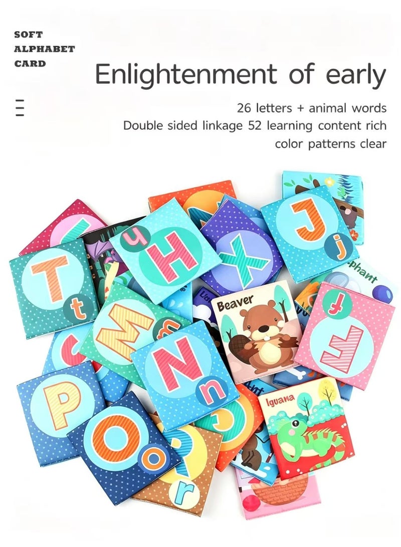 Prime Choice Early Childhood Enlightenment Book, Soft Alphabet Cards for Toddlers, Educational Learning Tool for Babies, Letters, Numbers & Animals, Interactive Cloth Alphabet Tiles - Image 4