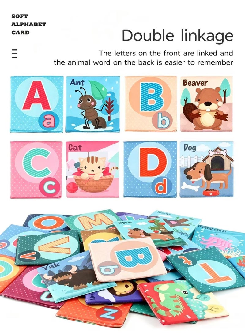Prime Choice Early Childhood Enlightenment Book, Soft Alphabet Cards for Toddlers, Educational Learning Tool for Babies, Letters, Numbers & Animals, Interactive Cloth Alphabet Tiles - Image 2