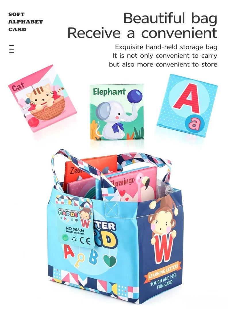 Prime Choice Early Childhood Enlightenment Book, Soft Alphabet Cards for Toddlers, Educational Learning Tool for Babies, Letters, Numbers & Animals, Interactive Cloth Alphabet Tiles - Image 3