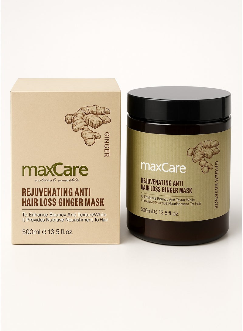 Maxcare Rejuvenating Anti Hair Loss Ginger Hair Mask – 500ml Deep Repair Treatment - Image 1