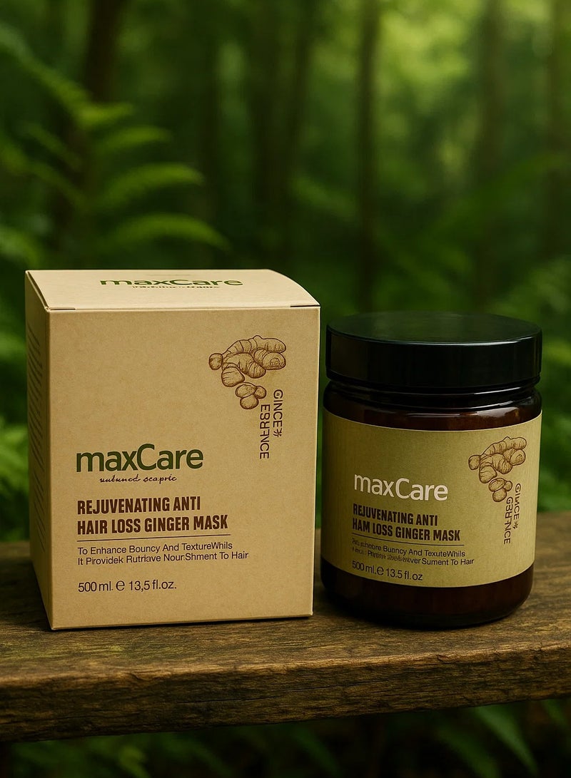 Maxcare Rejuvenating Anti Hair Loss Ginger Hair Mask – 500ml Deep Repair Treatment - Image 2