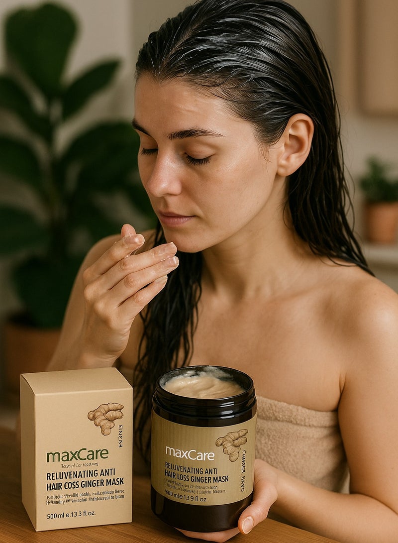 Maxcare Rejuvenating Anti Hair Loss Ginger Hair Mask – 500ml Deep Repair Treatment - Image 3