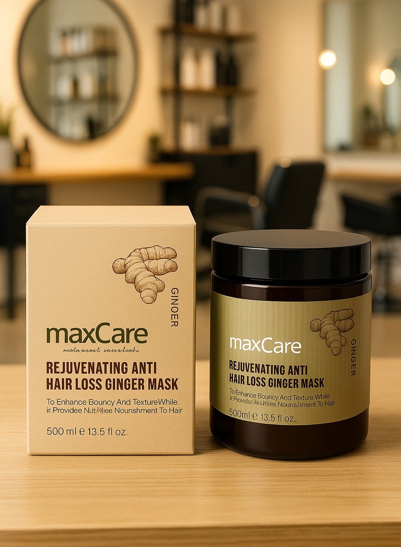 Maxcare Rejuvenating Anti Hair Loss Ginger Hair Mask – 500ml Deep Repair Treatment - Image 4