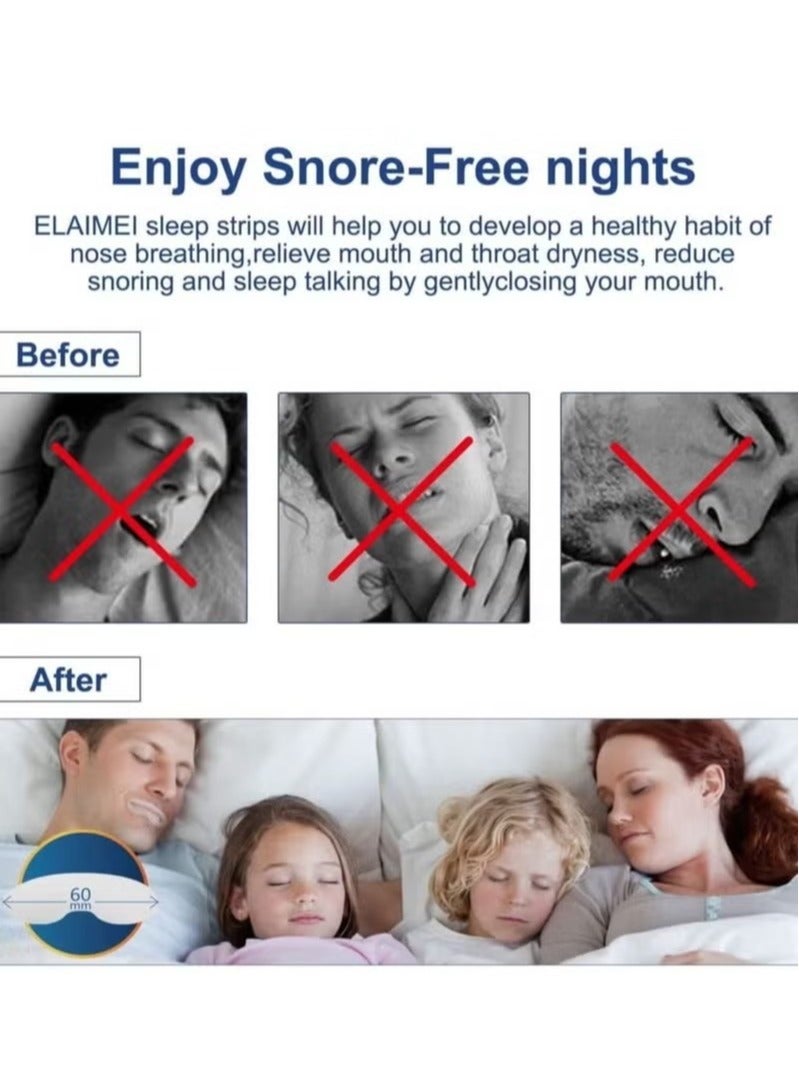 Elaimei Mouth Tape for Sleeping 90Pcs Sleep Mouth Strips for Less Mouth Breathing Advanced Gentle Mouth Strips for Nasal Breathing Improve Sleep Quality and Stop Snoring Solution Strips  - Image 3