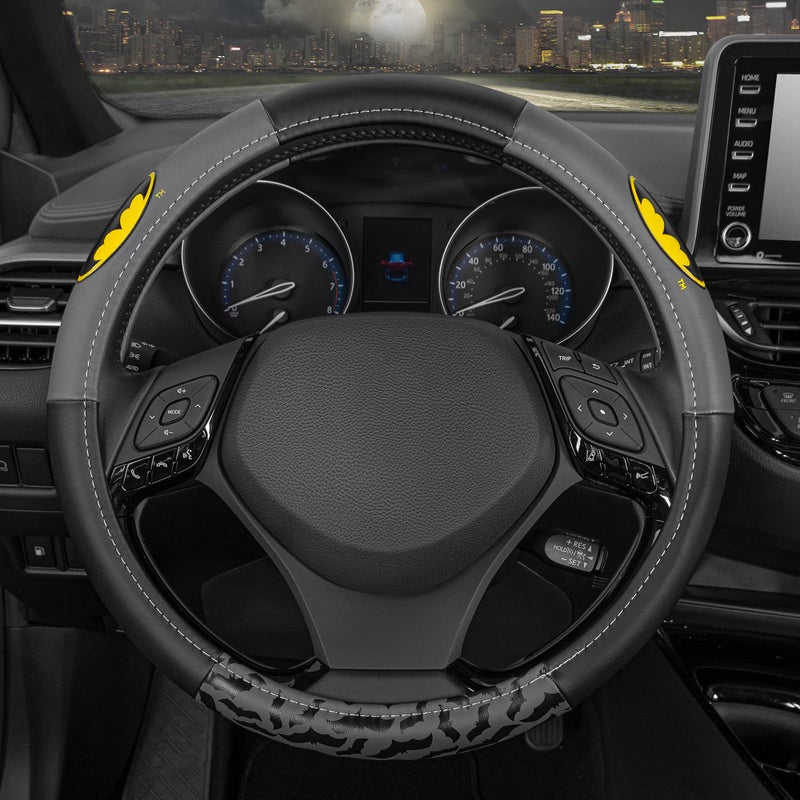 BDK Warner Bros DC Comics Batman Steering Wheel Cover - Ergonomic Grip, Universal Size 14.5-15.5 in, Protects and Insulates Your Wheel, Car Accessories for Car, Truck, Van, SUV - Image 4