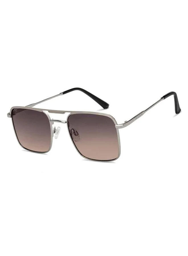 VINCENT CHASE Vincent Chase By Lenskart | Silver Dual Tone Full Rim Square | Economic Range | Branded Latest and Stylish Sunglasses | 100% UV Protected | Men & Women | Medium | VC S15800