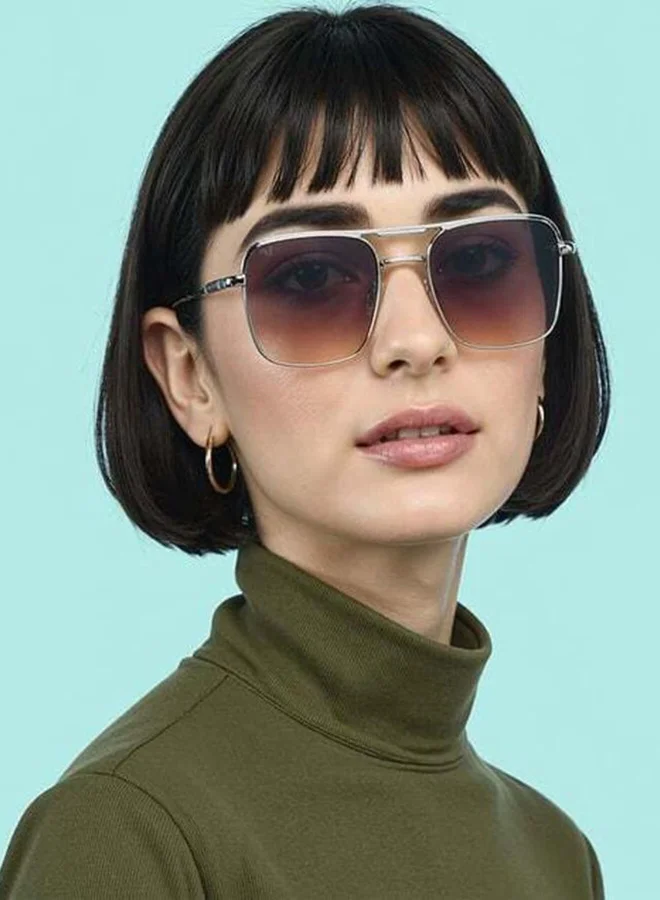 VINCENT CHASE Vincent Chase By Lenskart | Silver Dual Tone Full Rim Square | Economic Range | Branded Latest and Stylish Sunglasses | 100% UV Protected | Men & Women | Medium | VC S15800
