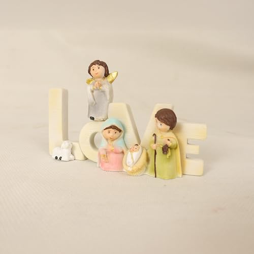 Spillbox Christmas Nativity Set|Joyful Holiday Décor|Holy Family|Nativity Scene Figurine|Manger Scene Christmas Indoor Decoration |Desktop Décor|Christmas Statue Ornaments for Home (13CM Love) - Image 3